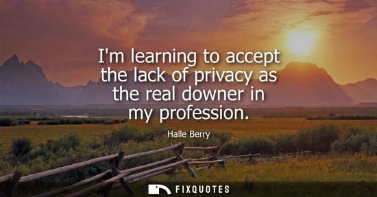 Small: Im learning to accept the lack of privacy as the real downer in my profession