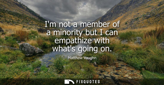 Small: Im not a member of a minority but I can empathize with whats going on