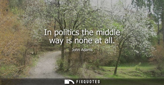 Small: In politics the middle way is none at all