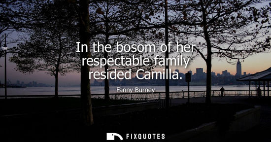 Small: In the bosom of her respectable family resided Camilla