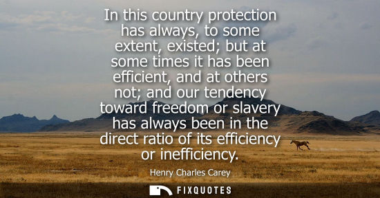 Small: In this country protection has always, to some extent, existed but at some times it has been efficient,