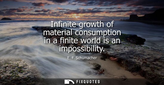 Small: Infinite growth of material consumption in a finite world is an impossibility