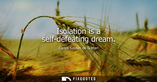 Small: Isolation is a self-defeating dream