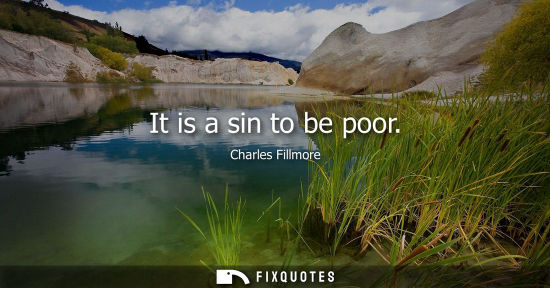 Small: It is a sin to be poor