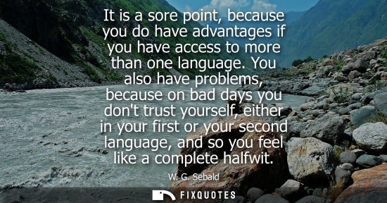 Small: It is a sore point, because you do have advantages if you have access to more than one language.