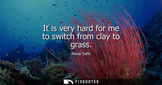 Small: It is very hard for me to switch from clay to grass