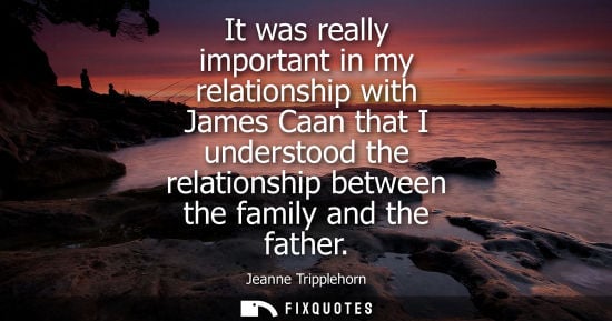 Small: It was really important in my relationship with James Caan that I understood the relationship between t