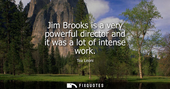 Small: Jim Brooks is a very powerful director and it was a lot of intense work
