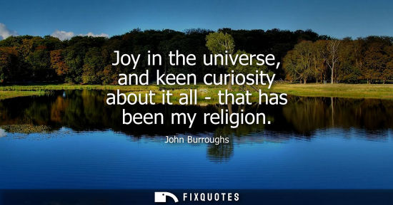 Small: Joy in the universe, and keen curiosity about it all - that has been my religion