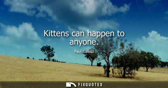 Small: Kittens can happen to anyone