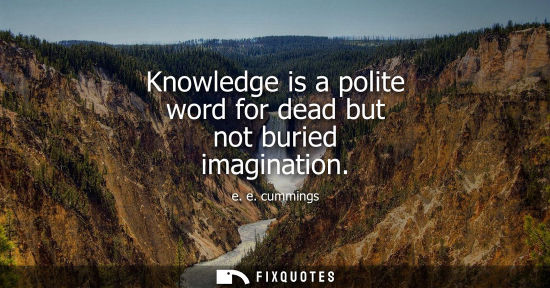 Small: Knowledge is a polite word for dead but not buried imagination