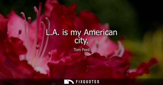 Small: L.A. is my American city