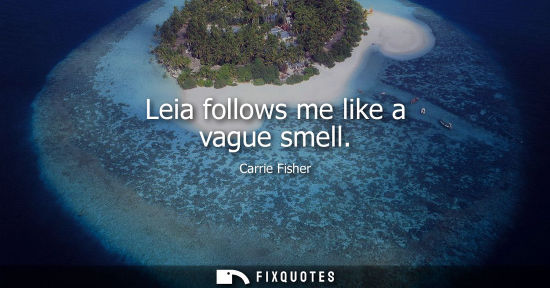 Small: Leia follows me like a vague smell