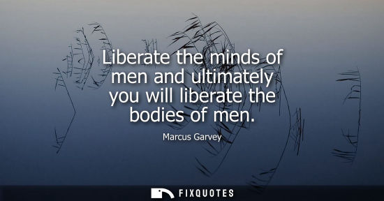 Small: Liberate the minds of men and ultimately you will liberate the bodies of men