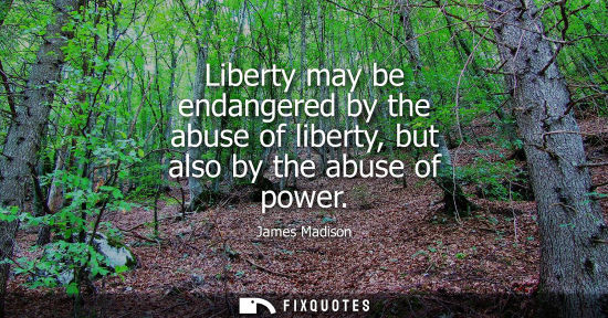 Small: Liberty may be endangered by the abuse of liberty, but also by the abuse of power