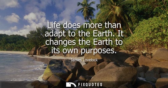 Small: Life does more than adapt to the Earth. It changes the Earth to its own purposes