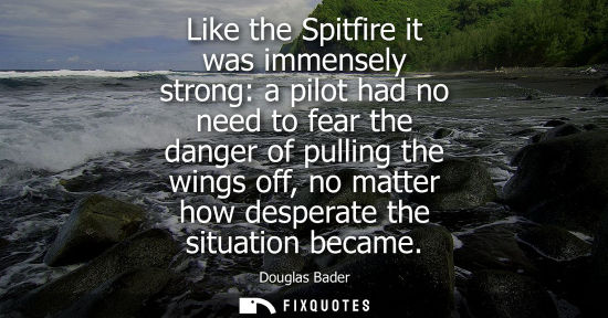 Small: Like the Spitfire it was immensely strong: a pilot had no need to fear the danger of pulling the wings 