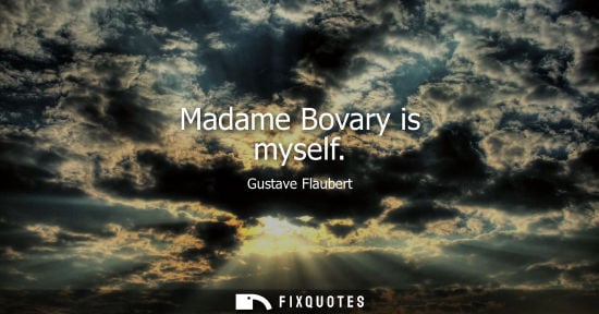 Small: Madame Bovary is myself