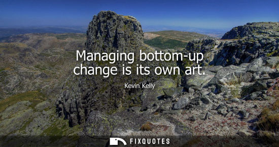 Small: Managing bottom-up change is its own art