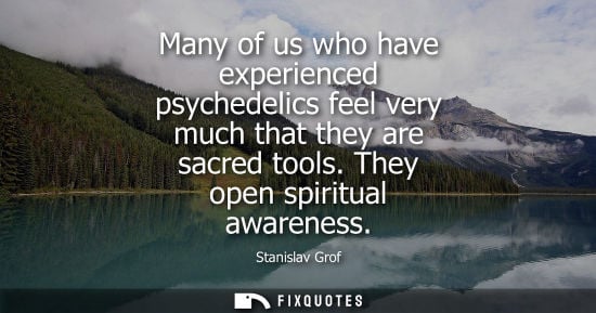 Small: Many of us who have experienced psychedelics feel very much that they are sacred tools. They open spiri