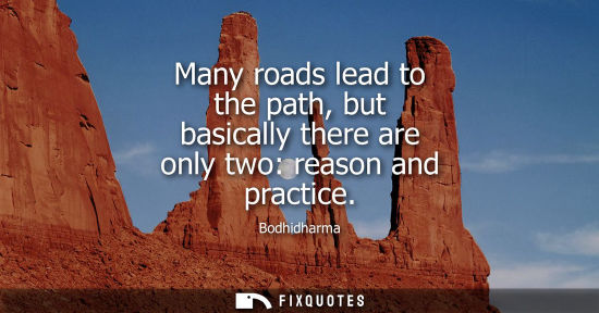 Small: Many roads lead to the path, but basically there are only two: reason and practice