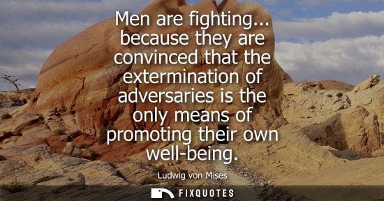 Small: Men are fighting... because they are convinced that the extermination of adversaries is the only means 