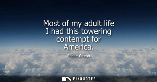 Small: Most of my adult life I had this towering contempt for America