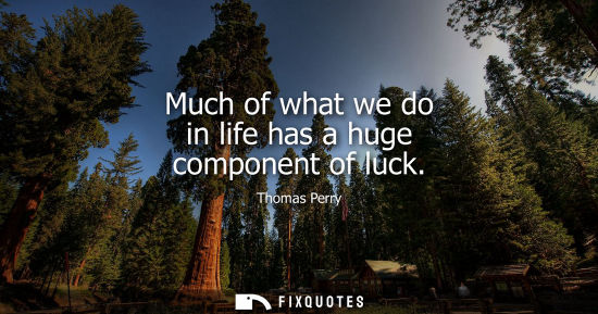 Small: Much of what we do in life has a huge component of luck