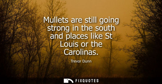 Small: Mullets are still going strong in the south and places like St Louis or the Carolinas