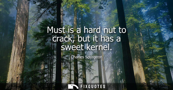 Small: Must is a hard nut to crack, but it has a sweet kernel