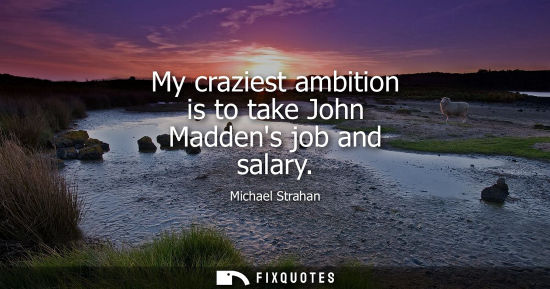 Small: My craziest ambition is to take John Maddens job and salary
