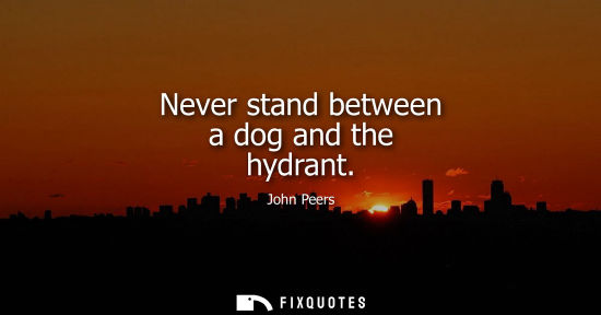 Small: Never stand between a dog and the hydrant