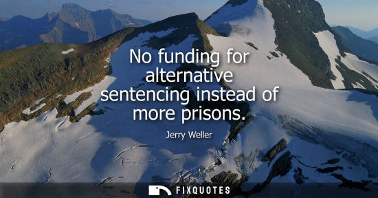 Small: No funding for alternative sentencing instead of more prisons