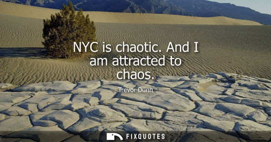 Small: NYC is chaotic. And I am attracted to chaos