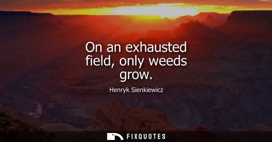 Small: On an exhausted field, only weeds grow