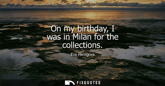 Small: On my birthday, I was in Milan for the collections - Eva Herzigova