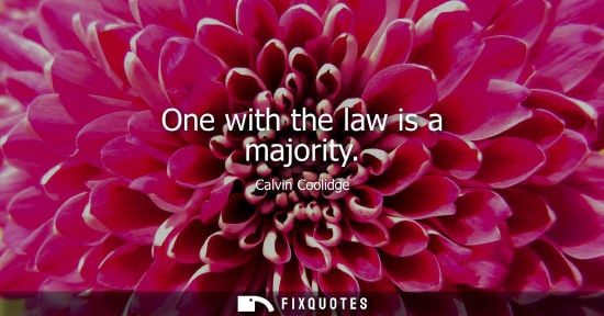Small: One with the law is a majority