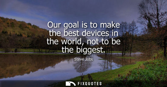 Small: Our goal is to make the best devices in the world, not to be the biggest