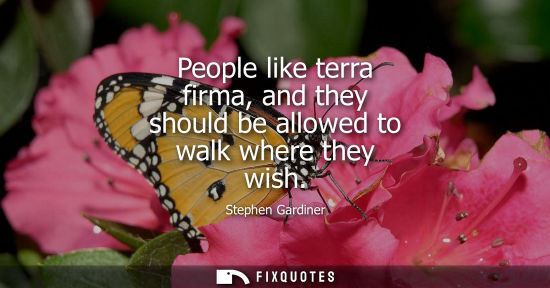 Small: People like terra firma, and they should be allowed to walk where they wish