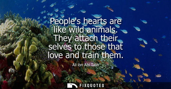 Small: Peoples hearts are like wild animals. They attach their selves to those that love and train them