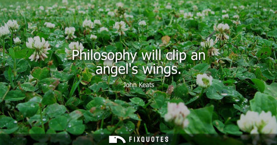 Small: Philosophy will clip an angels wings