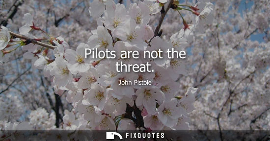 Small: Pilots are not the threat