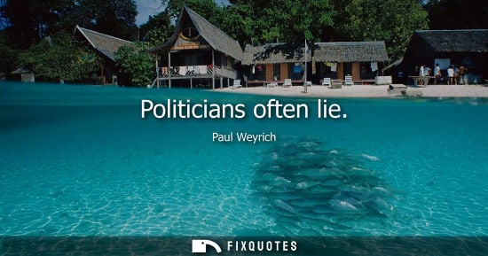 Small: Politicians often lie