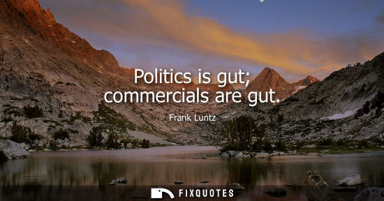Small: Politics is gut commercials are gut