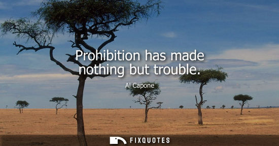 Small: Prohibition has made nothing but trouble