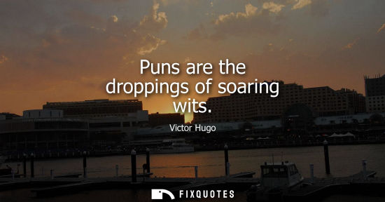 Small: Puns are the droppings of soaring wits