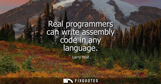 Small: Real programmers can write assembly code in any language
