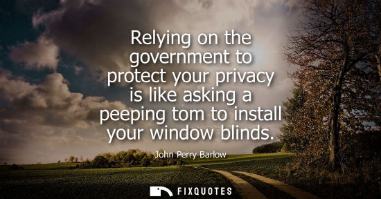 Small: Relying on the government to protect your privacy is like asking a peeping tom to install your window blinds