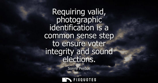 Small: Requiring valid, photographic identification is a common sense step to ensure voter integrity and sound