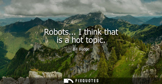 Small: Robots... I think that is a hot topic